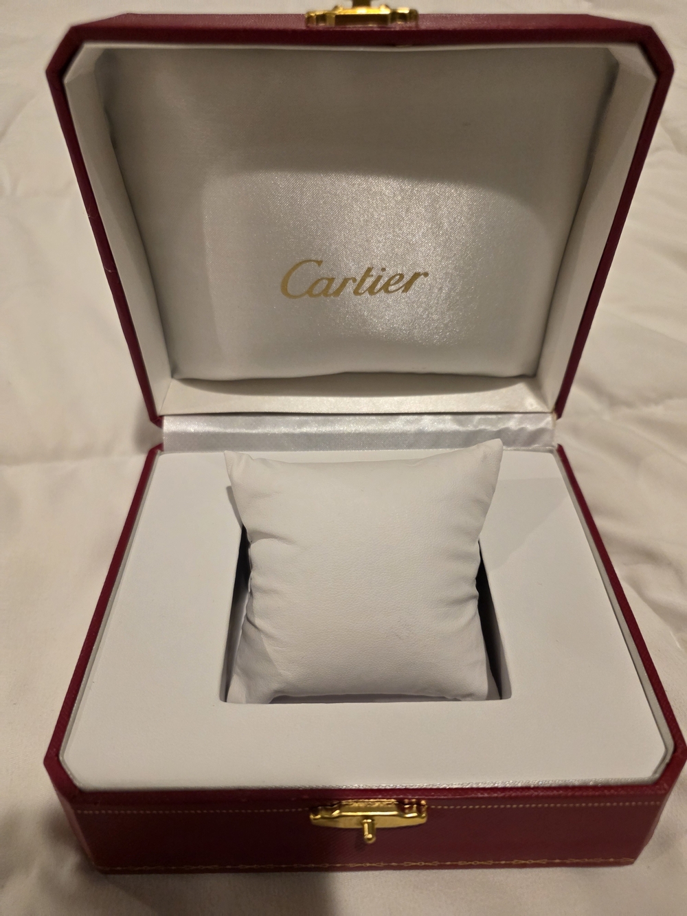 Cartier Red Watch Case with White Interior